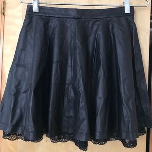 Alice + Olivia leather skirt with lace detail
